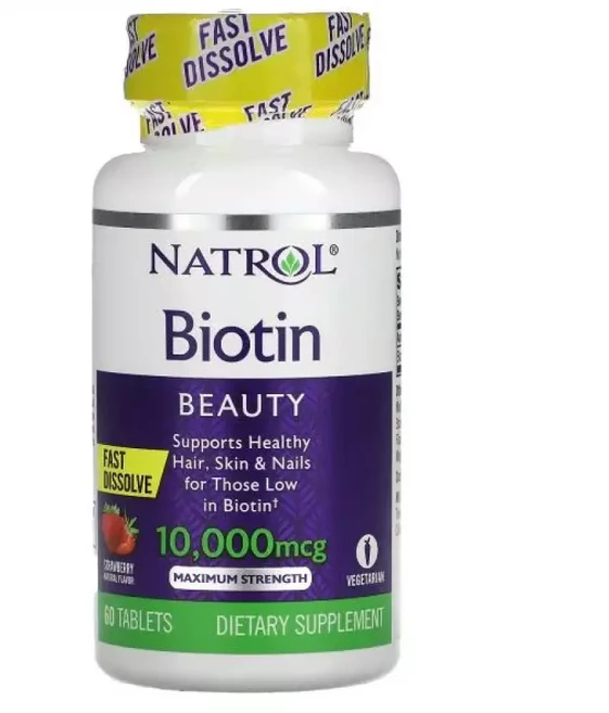 나트롤 비오틴 패스트 디졸브 맥시멈 스트렝스 10000mcg 60정 Biotin Natrol, 1개