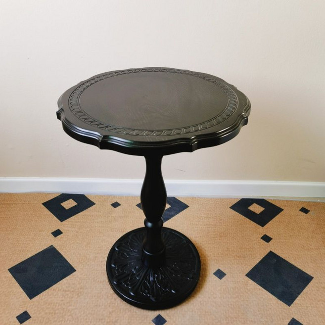 프렌치 원형테이블 인테리어 탁자 티테이블 엔틱 거실 카페 북유럽 소형 빈티지, 44.5x44.5x61.5cm, C. 블랙 로마기둥