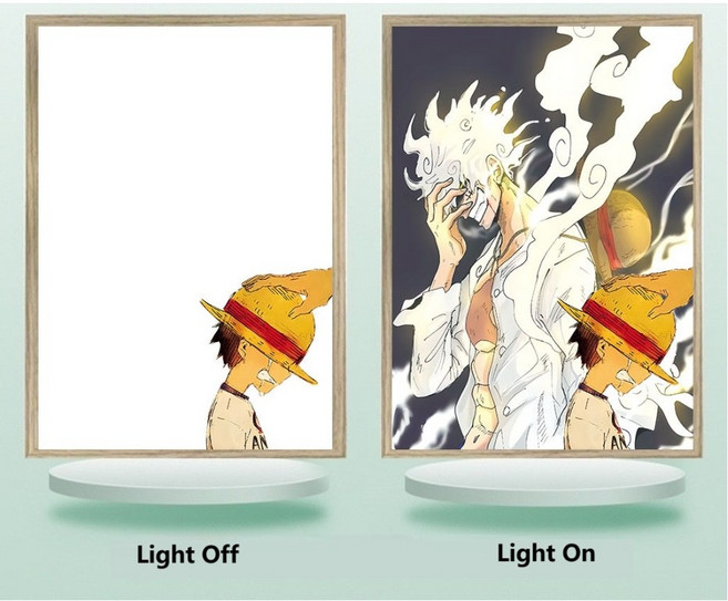 (판매처 우리스토리) 액자 조명 원피스 조로 루피 사진 무드등 아크릴 17x23cm, 루비