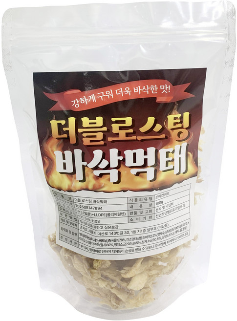 더블로스팅 바삭먹태 먹태구이 고단백 저칼로리 안주 간식, 1개, 100g