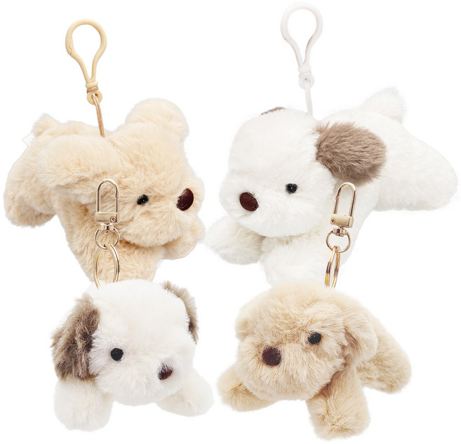 이젠돌스 라잉독 뭉뭉이 강아지인형 가방고리 인형 2종, 뭉뭉이 키링 브라운 10cm, 1개