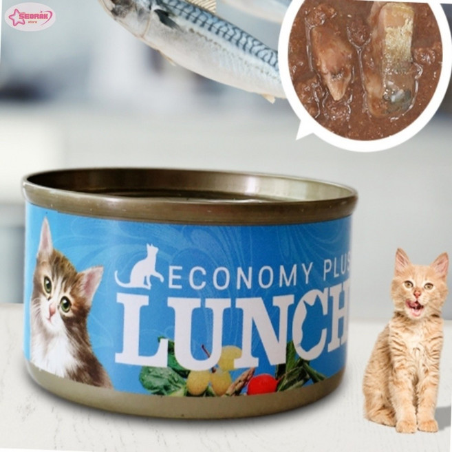 서락 이코노미 런치 플러스 참치&고등어 캔 고양이습식사료