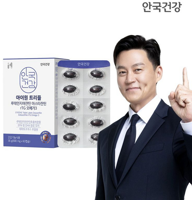 아이원 트리플 루테인지아잔틴 아스타잔틴 rTG 오메가3, 1개, 60정