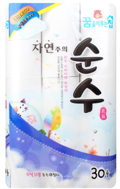 두루마리휴지 순수 3겹 물에녹는휴지 먼지없는 두루말이 착한화장지, 2개, 30롤