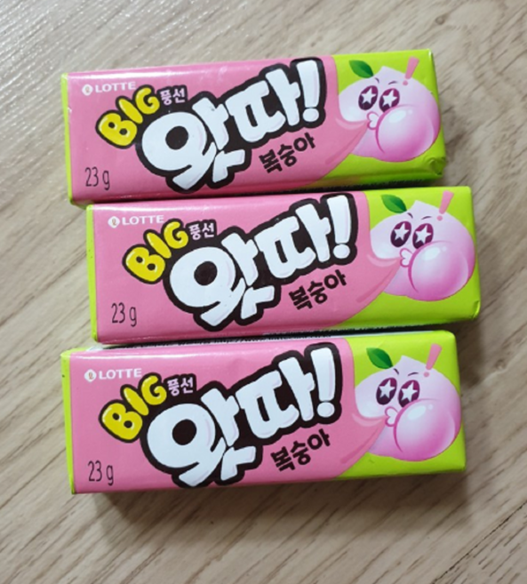 왓따 복숭아 껌, 23g, 60개