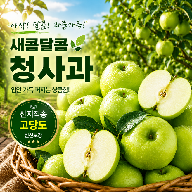 청사과 아오리 썸머킹 고당도 가정용, 1박스, 4kg