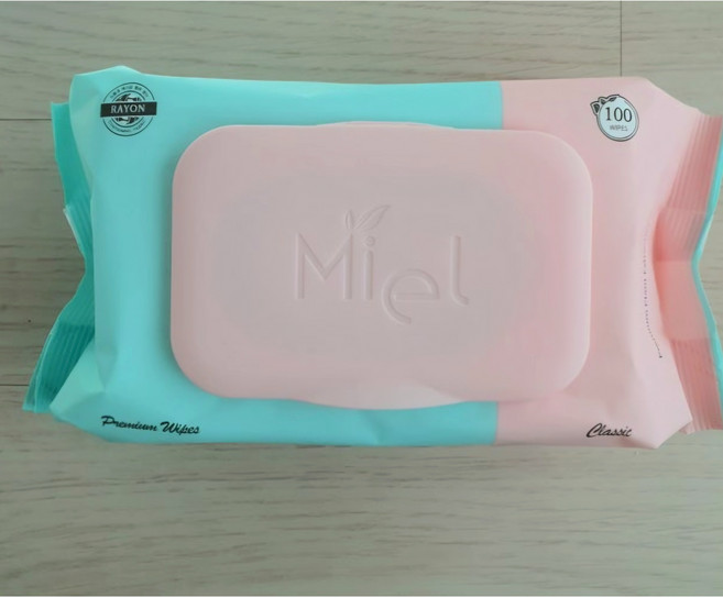 미엘 클래식 물티슈 캡형 (플레인), 420g, 100매, 40개