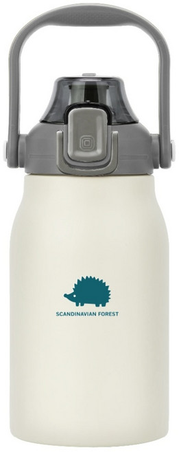 스칸디나비안 포레스트 빅핸드 텀블러 스텐 대용량 보온보냉병, 아이보리, 1개, 1000ml