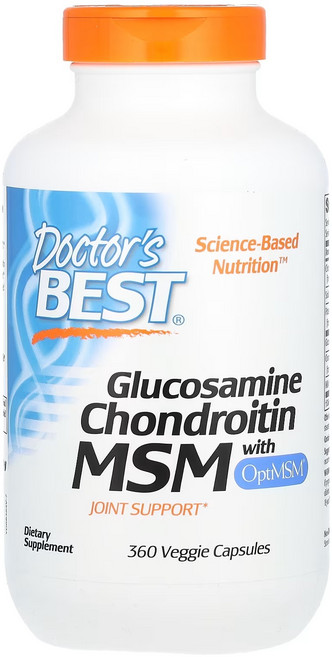 Doctor's BEST 葡萄糖胺軟骨素MSM植物膠囊, 360顆, 1罐