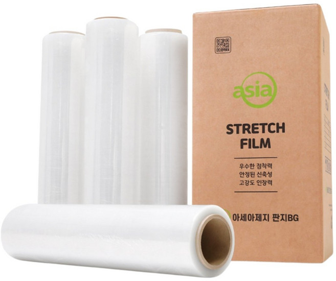 아세아 상자세상 스트레치필름 공업용랩 포장랩 모음, 12micX500mmX400m(4입), 4개