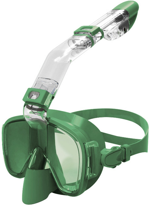 인피아 스노쿨링 마스크 스노쿨링 세트 듀얼 글라스, 다크그린