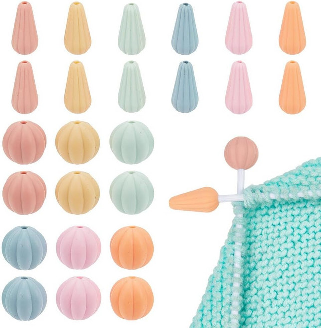 실리콘 비즈 혼합 모양 푸드 등급 혼합색상 1.4~2.1cm 홀 2.5~3mm 2개/스타일