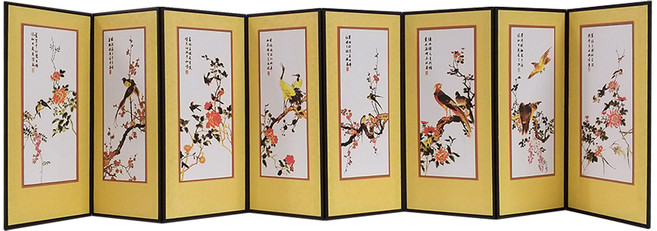 경일문화가게 미니 병풍 8폭 한국 전통 기념품, 1개