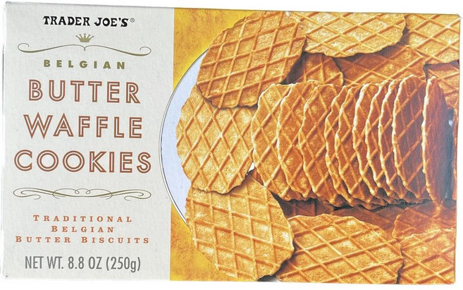 TJ's Trader Joe's 벨기에 버터 와플 쿠키 8.8온스(4팩), 250g, 1개
