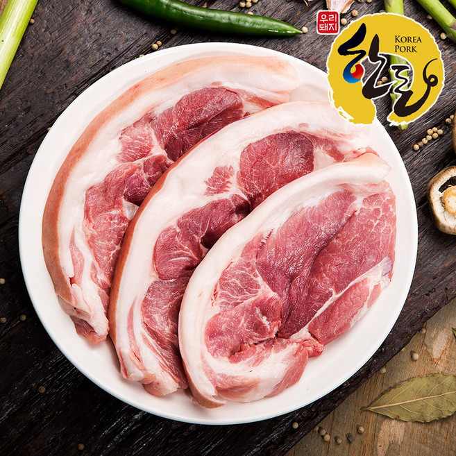 [당일출고]돈팡 한돈 뒷다리 구이용, 3개, 1kg