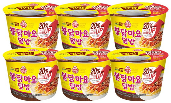 맛있는 오뚜기 컵밥 불닭마요덮밥, 277g, 6개