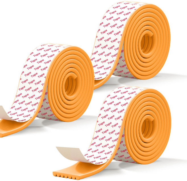 르메이어 유아용 W형 풀접착 모서리 보호대, 오렌지, 3개