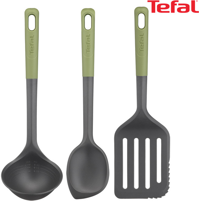테팔 에센셜 조리도구 3종(국자+뒤집개+볶음스푼), 조리도구 3종, 1개, 혼합색상