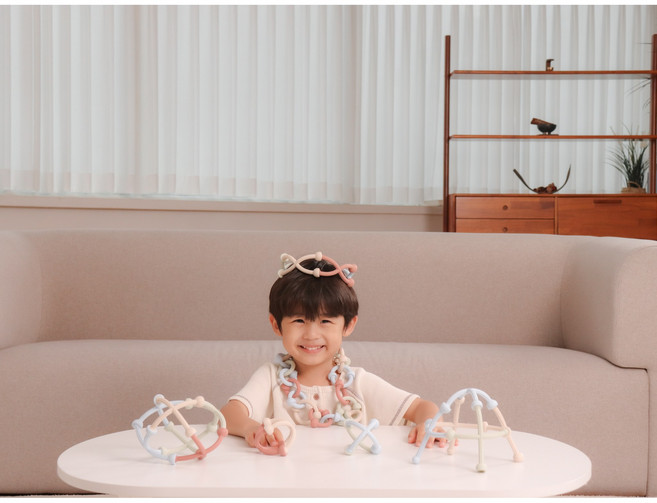 링크팝 실리콘 블록 48pcs | 유아 무한연결 창의놀이 감각발달 장난감, 1개, 혼합