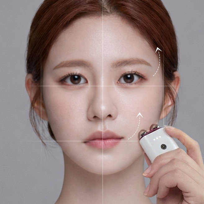 미오데칼코마니 화장전 붓기관리 림프팟 EMS뷰티디바이스 얼굴괄사마사지기 림프마사지, 화이트