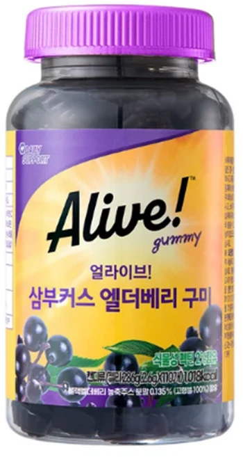 얼라이브 삼부커스 엘더베리 구미임, 1개, 110정 - 쿠팡