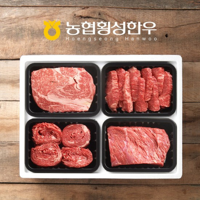 [냉장/1+][농협횡성한우]구이정육혼합5호 (등심/갈비살or업진살/불고기/국거리) / 2.0kg