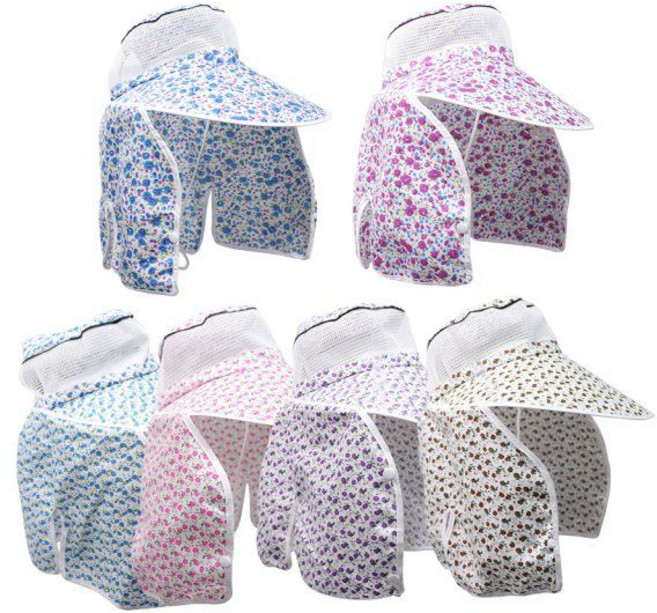 여름 햇빛 가리개 자외선 농사 농부 농촌 밭일 농모 작업 여자 꽃무늬 모자