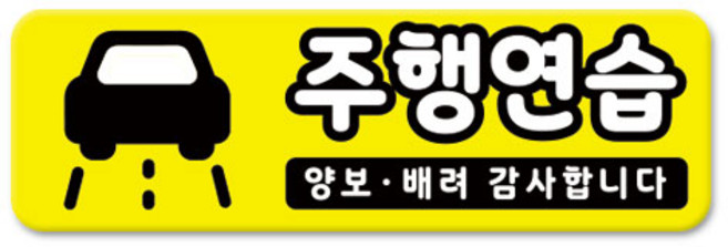 라쿤마켓 차량용 자석 스티커 총29종 초보운전 아이가 타고 있어요 임산부가 타고있어요 강아지가 타고있어요 어르신운전중 혈액형 장애인 도로주행 연수용 탈부착 반사, 03_주행연습, 1개