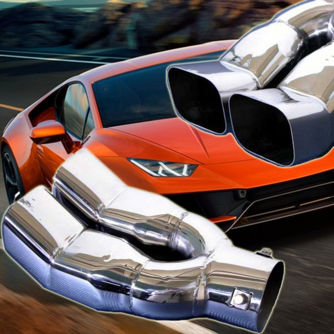 유니버셜 사각 트윈 머플러팁 마후라팁 배기튜닝 자동차 차량, 1개