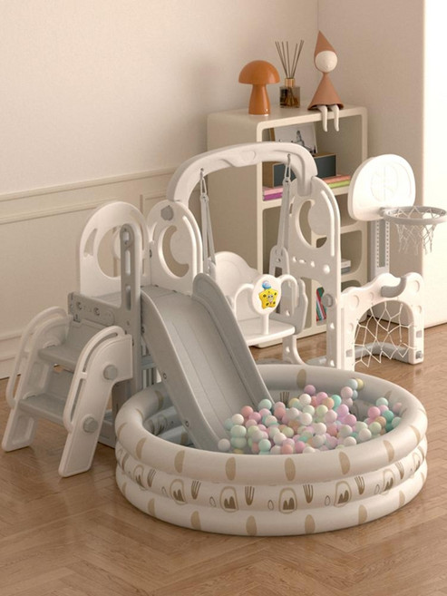 가정용 미끄럼틀 볼풀 놀이 세트, 뉴캐슬 핑크 2in1