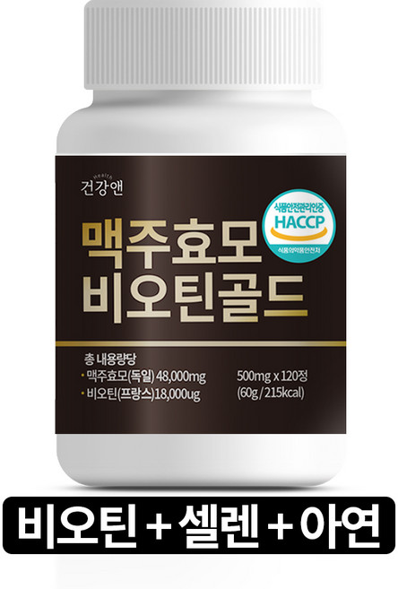 건강앤 맥주효모 비오틴골드 식약청 HACCP 인증, 120정, 1개