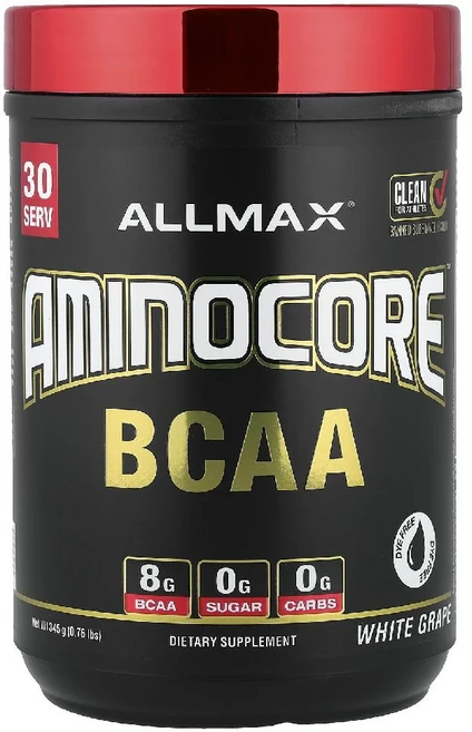 올맥스 ALLMAX AMINOCORE™ BCAA 백포도 345g0.76lb 판매가 중단된 상품129117원산지:기타, 344 g, 345g, 1개 - 쿠팡