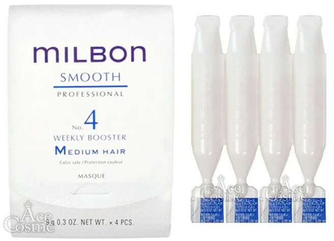 [부드러운타입] 글로벌 밀본 스무스 홈케어 주간 부스터 9g X 4 M타입 일반모 집중 트리트먼트, 1개, 36g - 쿠팡