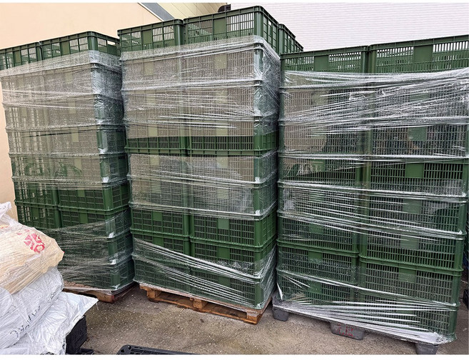 台灣製 塑膠籃 物流儲運箱 工具箱 收納箱 零件箱 分類箱 置物箱 整理箱 倉儲物流專用四格籃, 綠, 1個