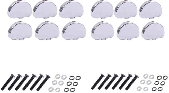 셀고 통기타 헤드 줄감개 페그 손잡이 수리악세사리, 2세트, 실버메탈