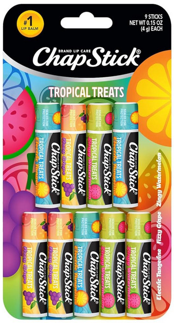 채플스틱 클래식 스킨 프로텍터 립밤 튜브 체리 15온스 3팩, 6 Tropical Fruit