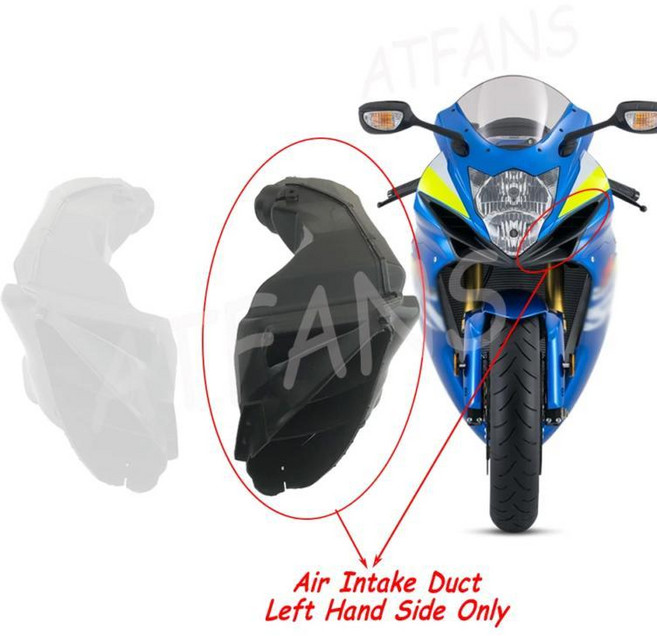 왼쪽 오른쪽 공기 흡입 튜브 덕트 커버 페어링, 1. Left Hand Side Only, 기본