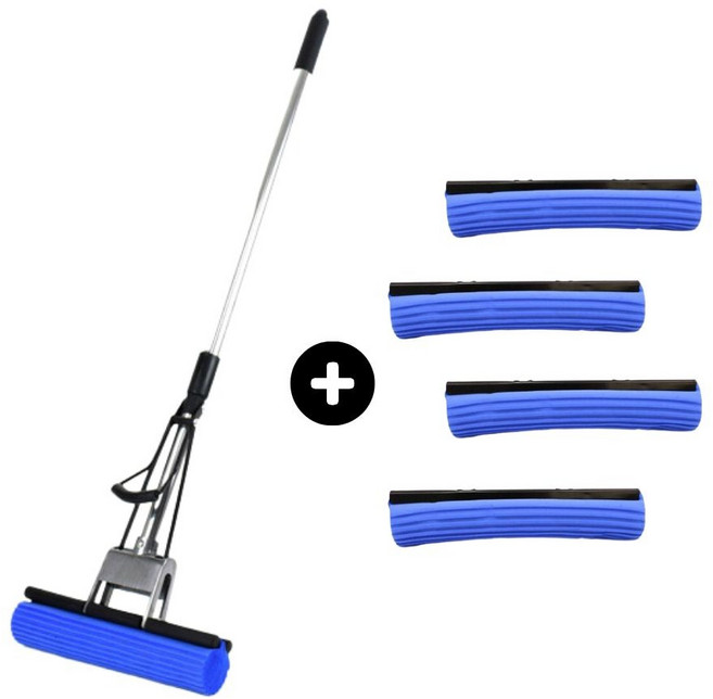 삼정 펄프 청소기 1개 리필 4개 세트 PVA 스폰지 스펀지 물걸레 밀대, 삼정 청소기 1개 ＋ 리필 4개