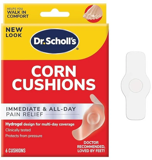 Dr. Scholl's 듀라젤 기술이 적용된 티는 쿠션 보호 패치 신발 압력과 마찰로부터 통증 감소 포장이 다를 수 있음, 1) 옥수수 쿠션 - 단색 - 쿠팡