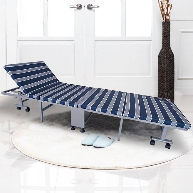 라꾸라꾸침대1인용 4단 접이식 미니침대 싱글베드, 블루계열