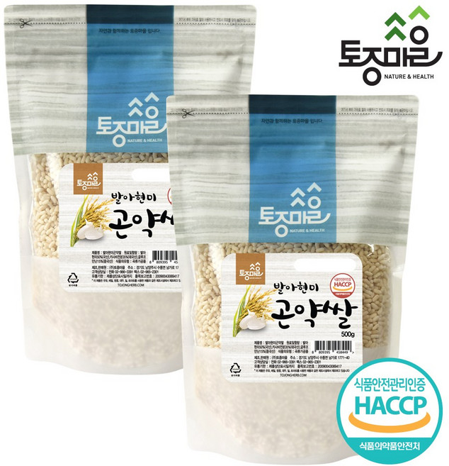 [토종마을] HACCP인증 발아현미 곤약쌀 500g, 2개