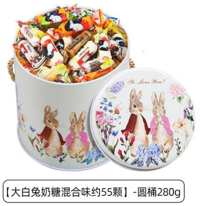 캔디 크리스마스 사탕 큰 흰색 토끼 토피 선물 상자 12 종류의 혼합 맛 크리 에이 티브 간식, 1개