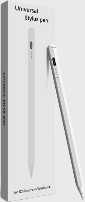 主動式磁吸觸控筆 Pencil 手寫/繪畫/著色, 通用安卓觸控筆 白色, 1個