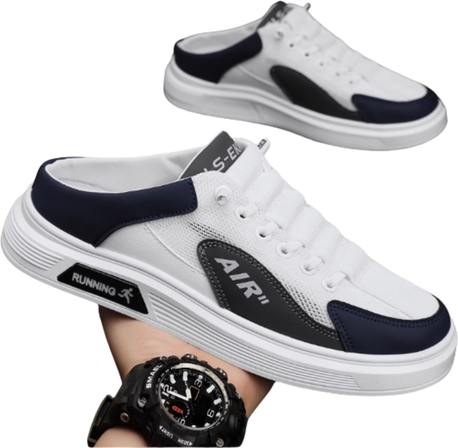 운동화 앞막힌 슬리퍼 남자 뮬 블로퍼 배색 메쉬 망사 여름 스니커즈 반슬리퍼 캐주얼