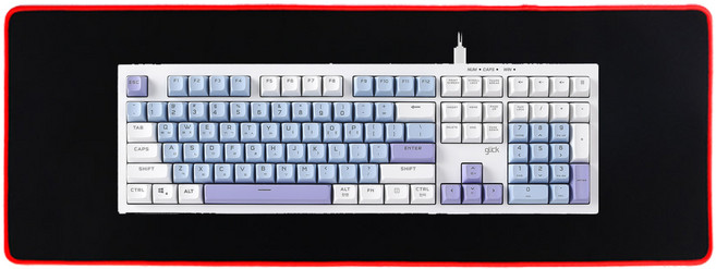 지클릭커 멤브레인 KPS80 108키 풀배열 무소음 유선 게이밍 키보드 장패드 세트, 일반형, SkyCity CR2