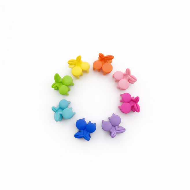 렛츠독 강아지 알록이 헤어핀 미간핀 앞머리 집게핀 세트, 1개, 알록이 체리 8P