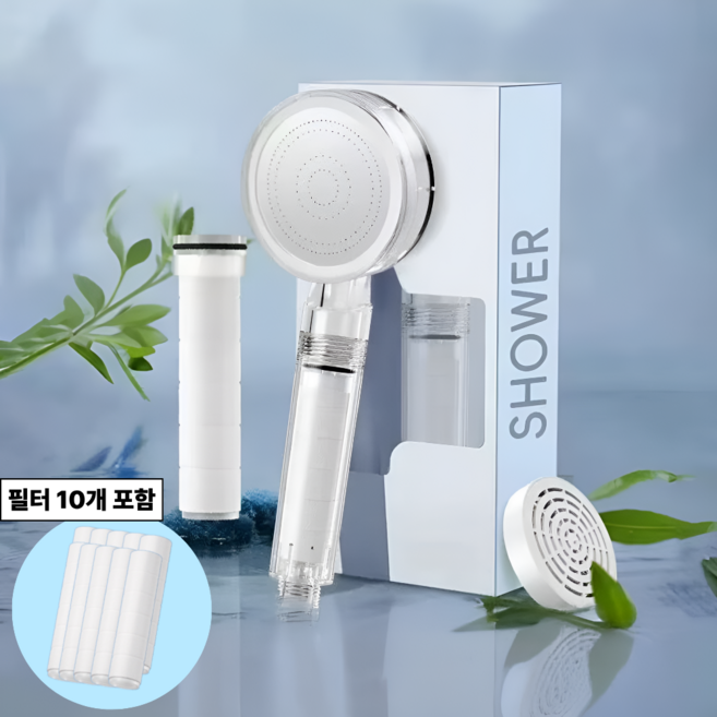 대세스토어 불순물차단 필터 샤워기 헤드 + 필터 10p, 화이트, 1세트