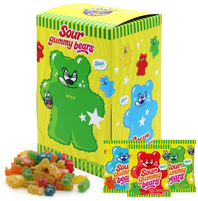 포켓츄 네온 사우어 베어 곰돌이 젤리 600g, 40개, 15g