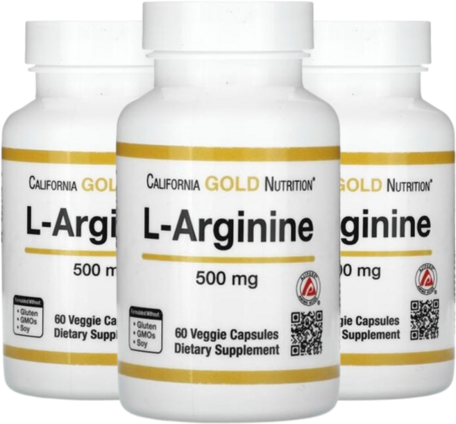 CGN L-아르기닌 500mg 식물성 캡슐 60정 x 3, 3개