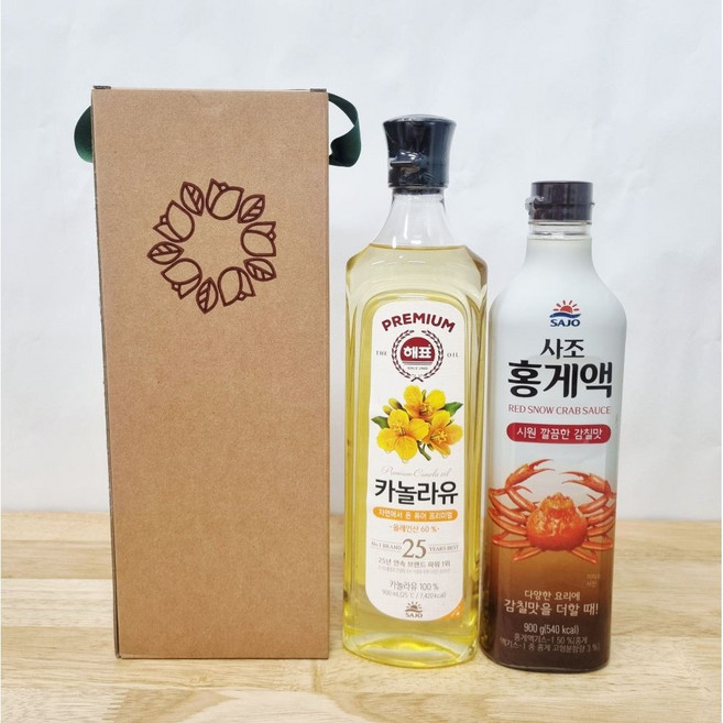 해표 카놀라유 900ml + 홍게액 900g 실속 명절 추석선물세트, 2세트